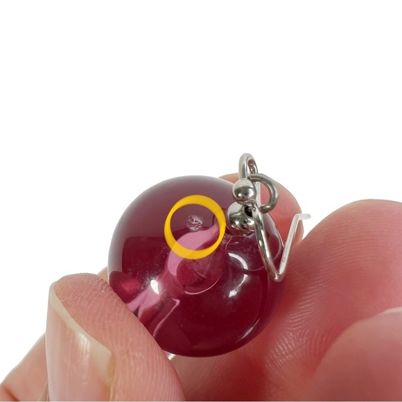 Opaque Purple Acrylic Gumball Round Drop Pierced Earrings - Picture 4 of 6